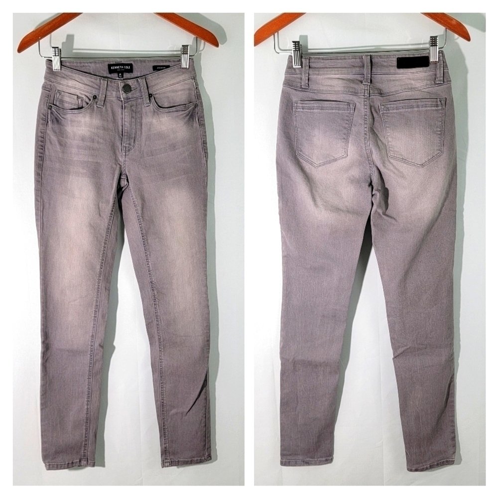 KENNETH COLE New York JESS SKINNY Gray Stretchy Mid-Rise Jeans Women's Size 25